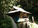 厳島神社境内巨石から見る社殿側面