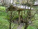 鷲子山上神社境内にある亀井戸。亀の形をした石を鎮めたそうです